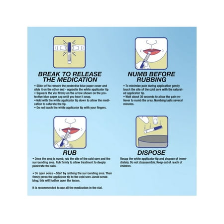 5 Pack Orajel Touch-Free Applicator for Cold Sores, 4 Treatment Vials Each