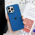 thumbnail image 3 of for Silicone iPhone 13 Pro Max Case Women Girls Heart with Soft Anti-Scratch Microfiber Lining Protective Phone Cases for iPhone 13 Pro Max Blue, 3 of 15