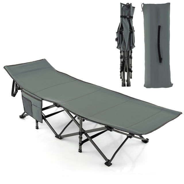 Cama plegable para Camping Costway 272 kg con reposacabezas inclinado 185x67x54 cm