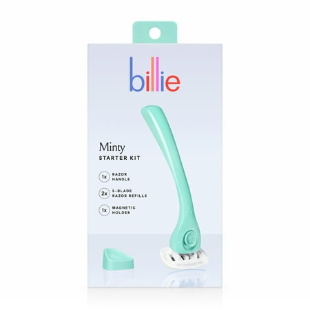 Billie Women’s Razor Kit - 1 Handle + 2 x 5-Blade Refills + Magnetic Holder - Minty