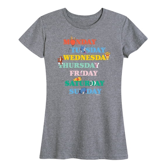 Winnie the Pooh - Days of the Week with Piglet, Tigger, Eeyore - Women's Short Sleeve Graphic T-Shirt