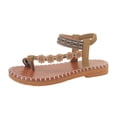 thumbnail image 2 of Oofos Sandals for Women Women's Versatile Plus-Size Bohemian Style Flops Beach Shoes Comfortable Summer Sandals Khaki 36, 2 of 9