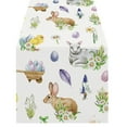 thumbnail image 1 of asddcavvf Table Décoration Chemin de Pâques en Lin Imprimé Lapin Nappe de Fête de Vacances Nappe Tapis g, 1 of 5