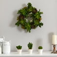 thumbnail image 3 of Nearly Natural 20" Succulent Wreath - Green, 3 of 3