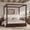 Espresso, variant on Christopher Knight Home Queen Canopy Platform Bed, Upholstered Headboard, Solid Wood Frame, Black