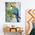 thumbnail image 2 of COMIO Parrot Tapestry, Big Parrot Sitting on Coconut Tree Talkative Character of Exotic Design, Fabric Wall Hanging Decor for Bedroom Living Room Dorm, 30x40 Inch, White Brown Green, 2 of 7