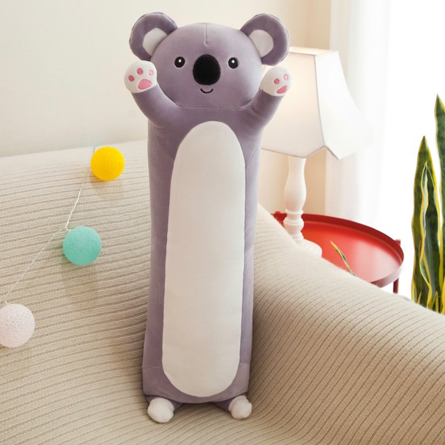 Almohada larga y suave de tamaño gigante para niños y niñas, cojín de peluche de 50-150cm para perros, regalos populares de cumpleaños