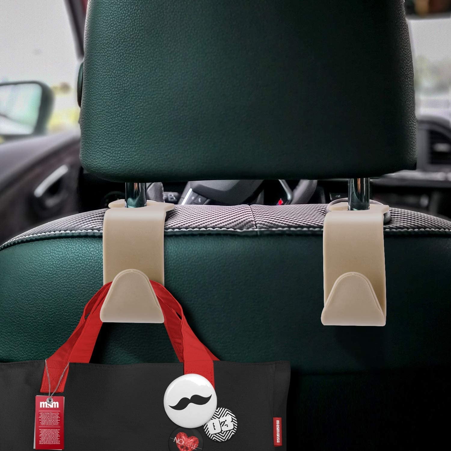 Multifunctional Removable Metal Adhesive Hooks Car Seat Headrest Hanging Bag  Hook Holder For Bags Purse Cloth Grocery Storage Car Fastener Clip - Temu  Poland