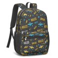 thumbnail image 2 of Monster Cartoon Truck Gray Pattern 17" School Backpacks for Teens,Waterproof Oxford Fabric,S-Shape Padded Straps for School,Travel,Hiking,Camping, 2 of 6