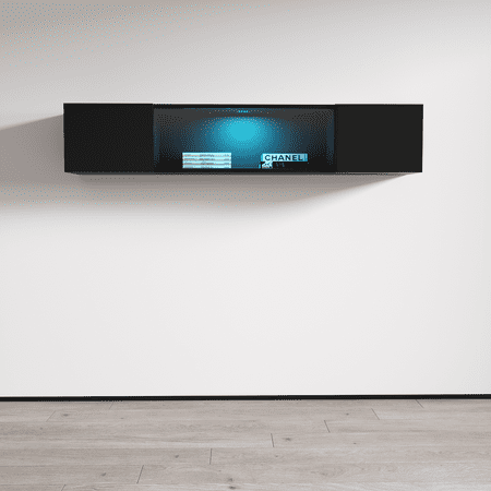 

Fly Modular Wall Mounted Floating Media Cabinet (Type-52) Black