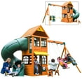 thumbnail image 4 of KidKraft Cloverdale Wooden Swing Set / Playset with Slide, Rock Wall, Glider and Swings, 4 of 12