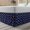 thumbnail image 1 of Starfish Bed Skirt, Underwater Creatures in Deep Sea Ocean Waves Adventure Marine Nautical Theme, Elastic Bedskirt Dust Ruffle Wrap Around for Bedding Decor, 4 Sizes, Navy Blue Peach, by Ambesonne, 1 of 2