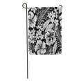 thumbnail image 1 of SIDONKU Monochrome Aloha Hawaiian Pattern Tropical Flowers and Leaf Palm Gibiscus Garden Flag Decorative Flag House Banner 28x40 inch, 1 of 2