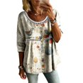 thumbnail image 4 of Long Sleeve Shirts for Women 2026 Spring Work Casual Loose Fit Satin V Neck Short Sleeve Shirts Blouse Outfit Tops, 4 of 5