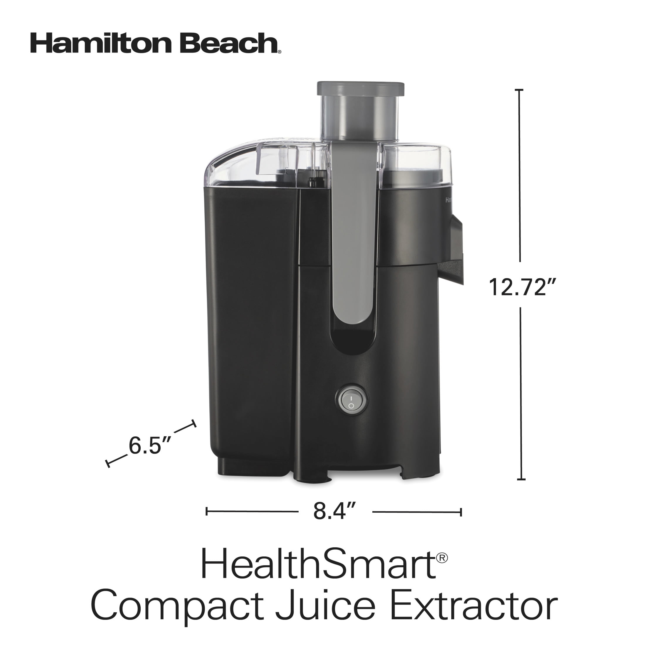 Hamilton Beach HealthSmart Juicer Machine for Fruits & Vegetables, BPA Free, Extractor de Jugos, Black and Gray