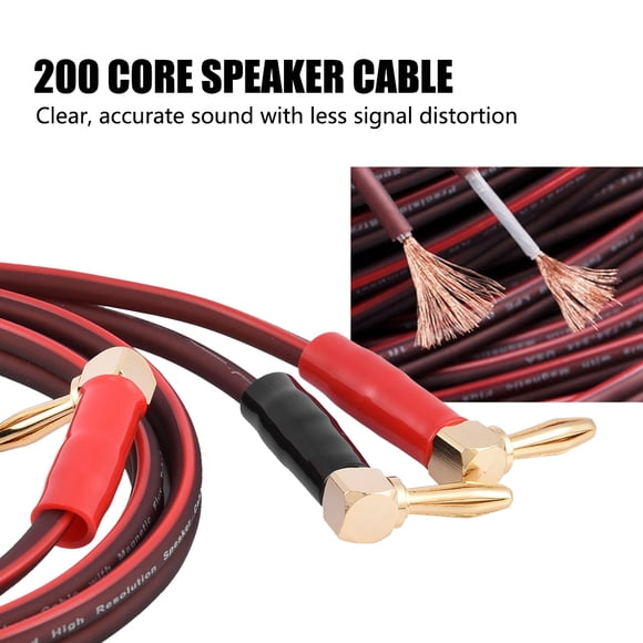 Cable De Altavoz Con Conector Banana, Tipo L, Cobre Puro, Profesional, Rojo Y Negro, Cable Con Conector Banana De Repuesto Para Altavoz Para Sonido
