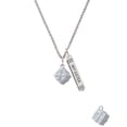 thumbnail image 2 of Delight Jewelry Silvertone 3-D Present Box with Bow and Crystal Silvertone Always My Sister Bar Charm Necklace, 23", 2 of 4
