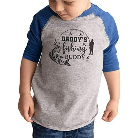 

7 ate 9 Apparel Kid s Daddy s Fishing Buddy Blue Raglan