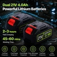 thumbnail image 3 of UNTIMATY Cordless Leaf Blower with Battery and Charger 150 MPH 500 CFM 21V Small Handheld Leaf Blower for Yard Lawn Care, Green, 3 of 10