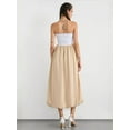 thumbnail image 4 of Color Block Pleated Strapless Balloon Skirt Maxi Dress, 4 of 5