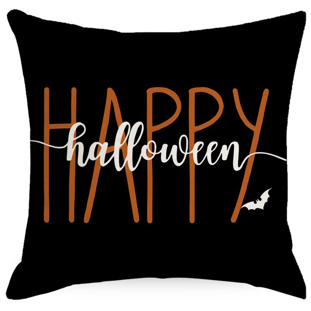 Fundas de almohada, 18 x 18 pulgadas, color negro, hogar, dulce hogar embrujado, coche fantasma, murciélago, funda de cojín, decoración para sofá, juego de 4