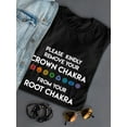 thumbnail image 3 of Please Remove Ur Crown Chakra From Root Chakra Women Black T-Shirt, Female x-Large, 3 of 4