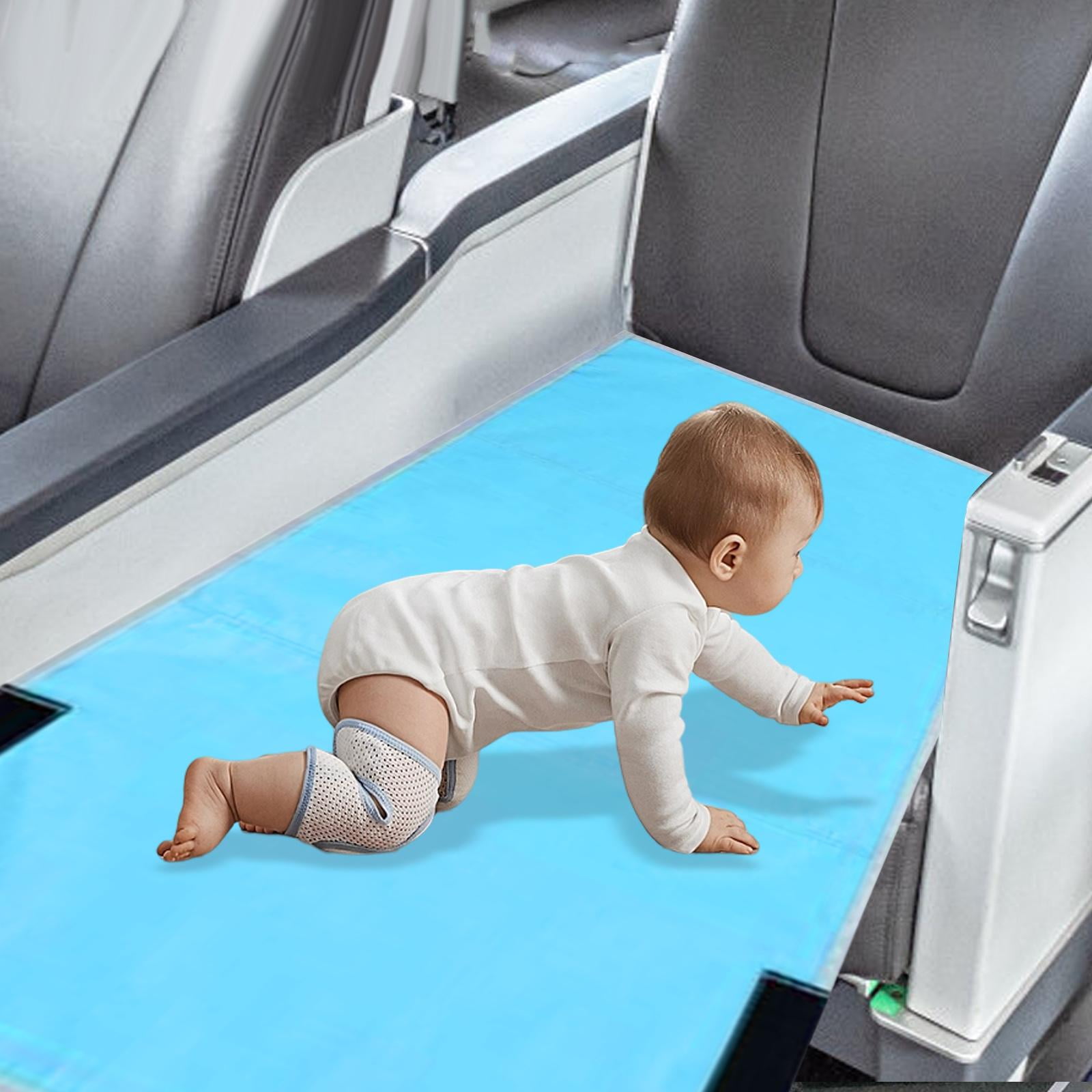Extenseur de Siège d'Avion Repose-Pieds Compact Hamac Accessoires de Voyage en Avion Bleu