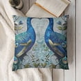 thumbnail image 3 of SHANXI  Square Throw Pillow Covers Beautiful Elegant Blue Peacocks Pillow Cases Decorative for Home Bedroom Sofa Flowers Butterflies Animal Art Design Pillowcases Standard Size  18x18in, 3 of 5