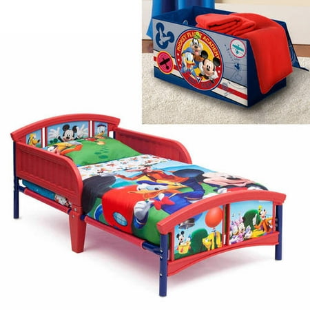 Disney or Nickelodeon Toddler Bed with BONUS Collapsible Toy Box