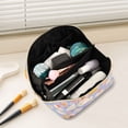 thumbnail image 2 of FORMRS Makeup Bag Travel Cosmetic Organizer for Women Fold Flat Zipper Pouch with Handle, Purple Clouds, 2 of 8