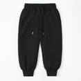 thumbnail image 5 of Cowsor Big Kids Solid Fleece Lined Black Velvet Pants Warm Winter Casual Sports Comfort Long Trousers Daily Wear Bottoms For 5-14 Years Old, 5 of 7