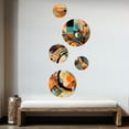 thumbnail image 3 of Designart "Geometric Vibrations Orange and Blue I" Modern Geometric Metal Wall Art Set of 5 Piece, 3 of 5