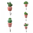thumbnail image 2 of 5 Pcs 4inch Decorative Wall Hooks Stainless Steel Scculent Plants Hook Creative Cactus Kitchen Wall Door Hanger Sundries Cute Hooks Clothes Hangers, 2 of 3