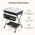thumbnail image 2 of INFANS Baby Changing Table with Wheels, Portable Folding Diaper Station Nursery Organizer with Storage Basket, Hanging Rack, Adjustable Height, Safety Belt for Newborn Infant, 2 of 6
