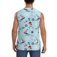 thumbnail image 4 of Daiia Sailboats Anchors Printed Men's Tank Tops,Casual Soft Sleeveless Gym Muscle Shirts Bodybuilding Tee-XX-Large, 4 of 8