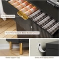 thumbnail image 4 of Accent 3 Drawer Dresser for Bedroom with Gold Handle and Large Drawer, Wood Double Chest of Drawers and Storage Organizer for Living Room, Hallway, Entryway, 4 of 7