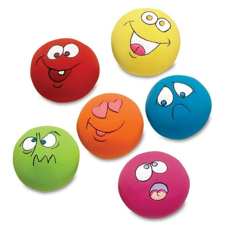 4 Assorted Squeaky Pet Toys - Outtop Pet Dog Puppy Play Squeaky Ball With Face Fetch Toy