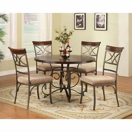 - Powell 5 Piece Hamilton Dining Set, Cherry (Table and 4 Dining Chairs)