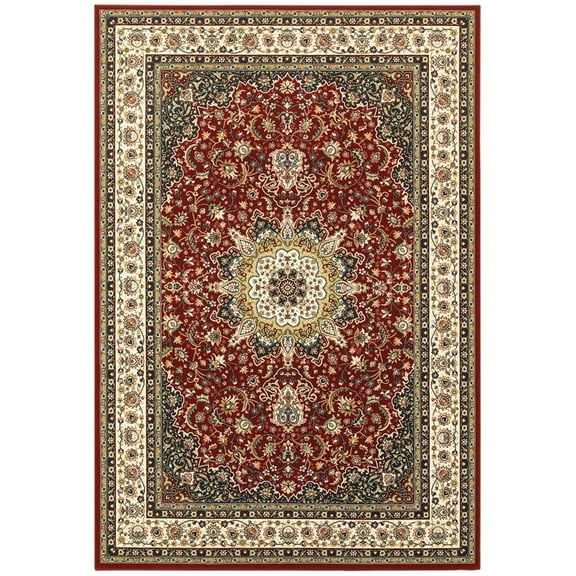 Oriental Weavers Kashan 119N1 Red/ Ivory 2'3" X 7'6" Indoor Area Rug