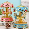 thumbnail image 5 of Music Box 3-Horse Carousel Christmas Birthday Valentine's Gifts Decorations, 5 of 8