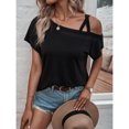 thumbnail image 2 of Tops de manga corta con hombros descubiertos para mujer,Tops casuales de manga corta con hombros descubiertos para mujer Camisas de blusa con hombros descubiertos de verano para mujer Las mejores en su clase, 2 of 6