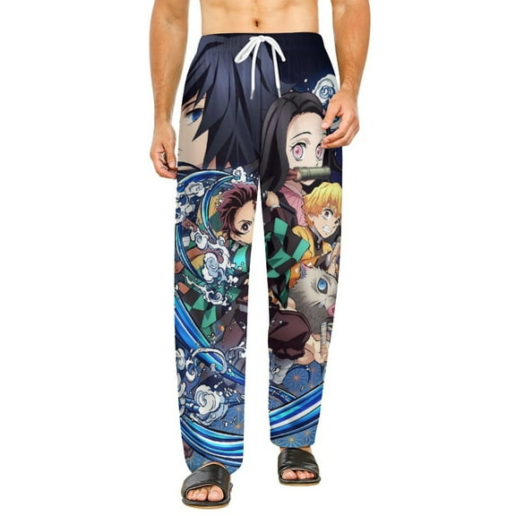 Demon Slayer Pajamas Pants 3D Printing Wide Leg PJ Pant Loungewear Casual Comfy Sleepwear Lounge Pants for Men WomenS