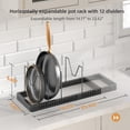 thumbnail image 3 of PanPanPal Pots and Pans Organizer Rack for Cabinet, Pot Lid Organizer Holder with 12 Adjustable Compartment, Kitchen Cabinet Organizer for Lids & Bakeware - Pantry & Countertop Storage Rack C101, 3 of 3