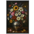 thumbnail image 6 of Framed Canvas Print Still Life Floral Wall Art Vintage Botanical Decorative for Living Room Bedroom - 24"x36" BLACK, 6 of 8