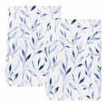 thumbnail image 2 of Blue Leaf Kitchen Towels Set of 2, Modern Botanical Foliage Plant Country Flower Absorbent Dish Towels for Kitchen, Microfiber Hand Towel, Quick Drying Tea Towel for Cleaning Decorative Dishcloths, 2 of 7