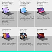 Logitech Folio Touch Keyboard/Cover Case (Folio) Apple, Logitech iPad Air (4th Generation) Tablet - Oxford Gray - Scuff Resistant, Scratch Resistant, Spill Resistant - Woven Fabric - 10.1 Height