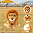 thumbnail image 3 of Fluffy Stuffed Animal -7.9'' Brown Lion Plush Toy Cute and Soothing Sleeping Body Pillow, 3 of 8