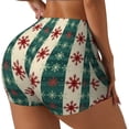 thumbnail image 2 of Fotbe Christmas Snowflakes Plaid Seamless Shorts, Womens Workout Shorts High Waist Stretch Booty Short for Gym/Yoga/Running/Biking-X-Large, 2 of 9