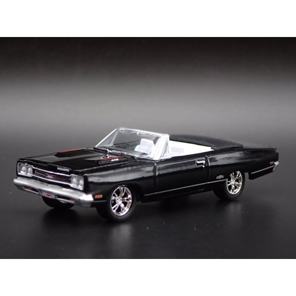 Open Box 1969 69 PLYMOUTH GTX CONVERTIBLE BLACK 1:64 SCALE COLLECTIBLE DIECAST MODEL CAR