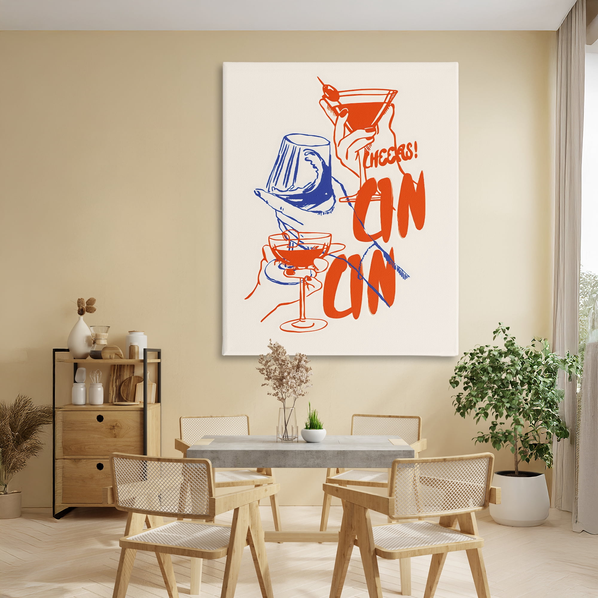 Stupell Industries Retro Cheers Cocktail Toast Canvas Wall Art, design by The Prints Vibe